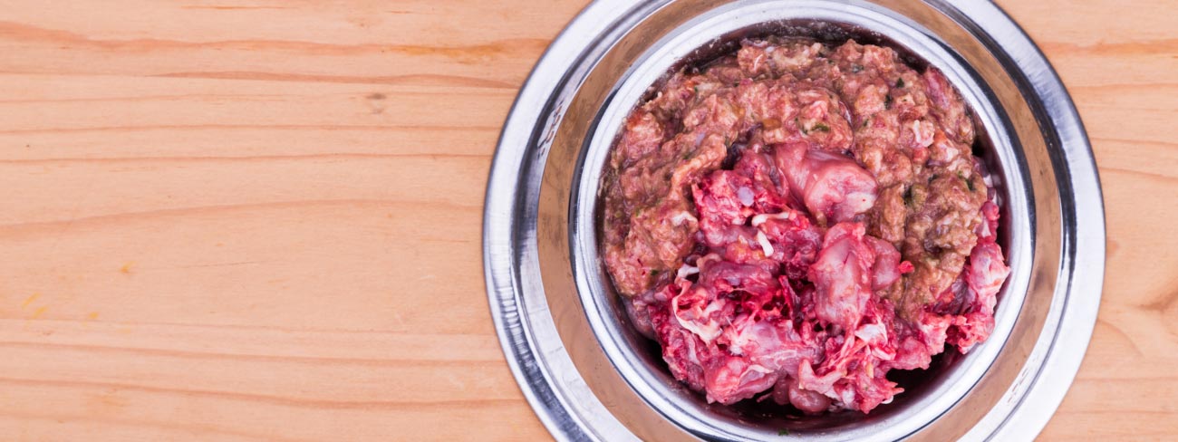 raw dog food in bowl